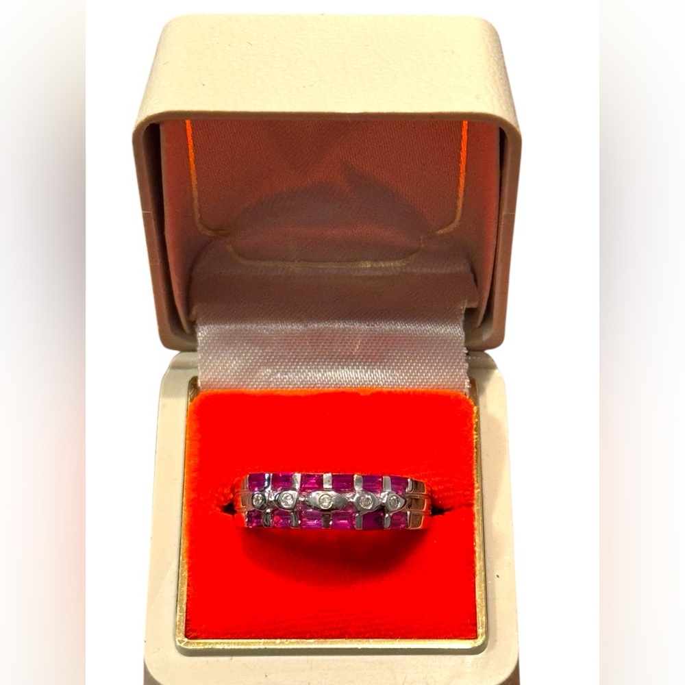 Sterling Silver 925 Pink Ruby Women's Ring
